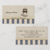 プロフェッショナルエレガントヴィンテージリネンケーキ&ベーカリー 名刺 (正面/裏面)