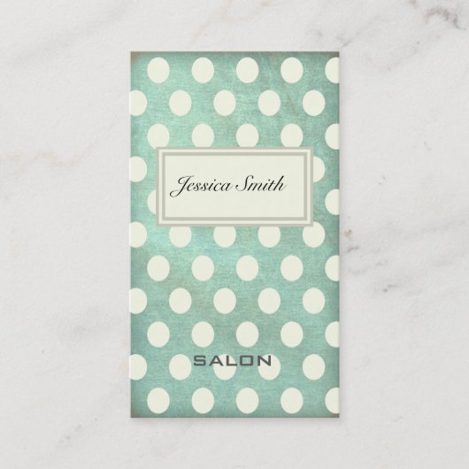 プロフェッショナルエレガントヴィンテージ水玉模様 名刺 (正面)