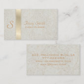 プロフェッショナルエレガント優モダンフローラモノグラム 名刺 (正面/裏面)