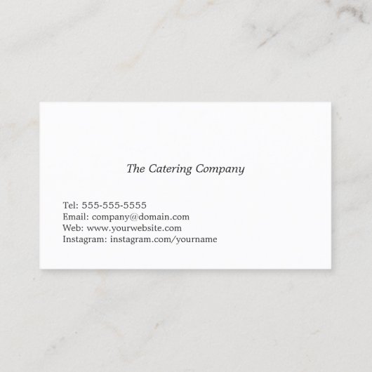 プロフェッショナルエレガント写真野菜シェフ 名刺 (裏面)