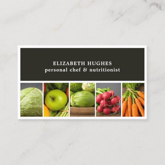 プロフェッショナルエレガント写真野菜シェフ 名刺 (正面)