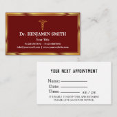 プロフェッショナルエレガント医療気にアポイントメントカード 予約カード (正面/裏面)