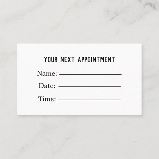 プロフェッショナルエレガント医療気にアポイントメント 予約カード (裏面)