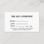 プロフェッショナルエレガント医療気にアポイントメント 予約カード (裏面)