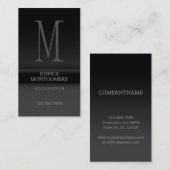 プロフェッショナルエレガント名刺デザインブラック 名刺 (正面/裏面)