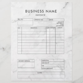 プロフェッショナルエレガント大理石の請求書受領書 レターヘッド
