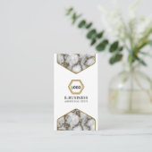 プロフェッショナルエレガント大理石金ゴールドグリッターモダン 名刺 (スタンド正面)