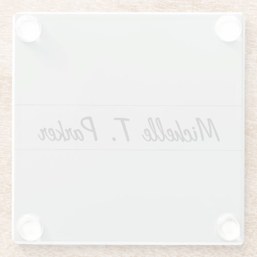 プロフェッショナルエレガント平易ミニマル書 ガラスコースター (裏面)