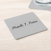 プロフェッショナルエレガント平易ミニマル書 スクエアペーパーコースター (アングル)