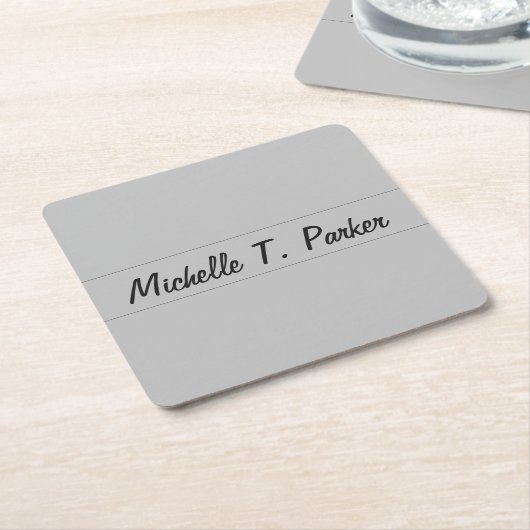 プロフェッショナルエレガント平易ミニマル書 スクエアペーパーコースター (アングル)