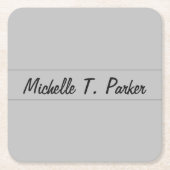 プロフェッショナルエレガント平易ミニマル書 スクエアペーパーコースター (正面)