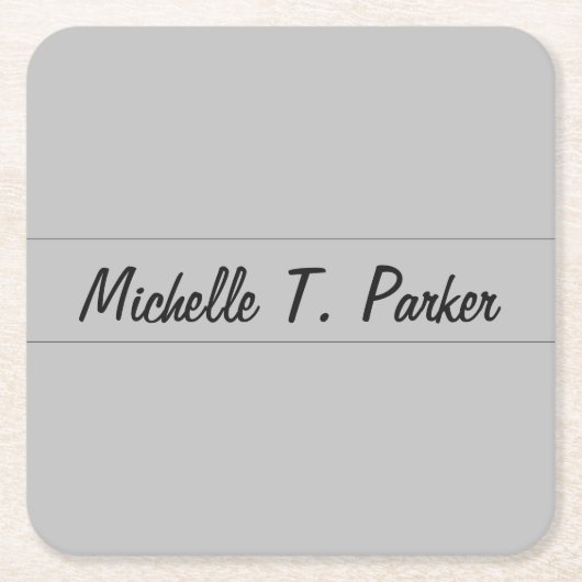 プロフェッショナルエレガント平易ミニマル書 スクエアペーパーコースター (正面)