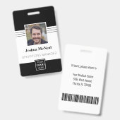 プロフェッショナルエレガント従業員の写真名 バッジ (正面＆裏面)