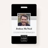 プロフェッショナルエレガント従業員の写真名 バッジ (正面)