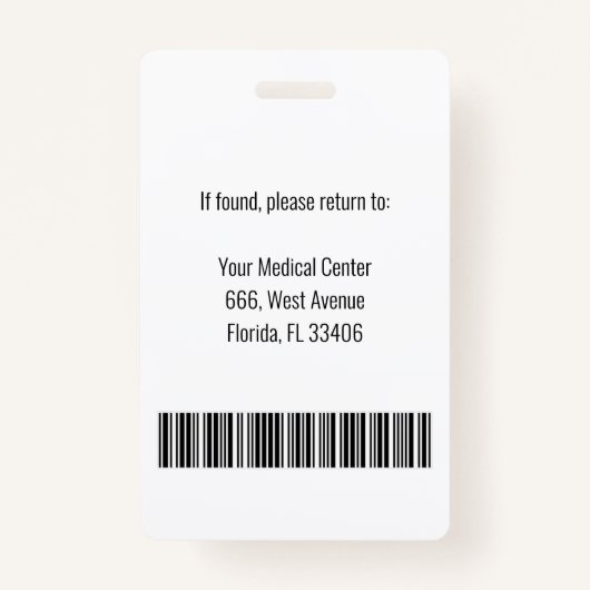 プロフェッショナルエレガント従業員の写真名 バッジ (裏面)