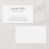 プロフェッショナルエレガント手書き文字モダン 名刺 (正面/裏面)