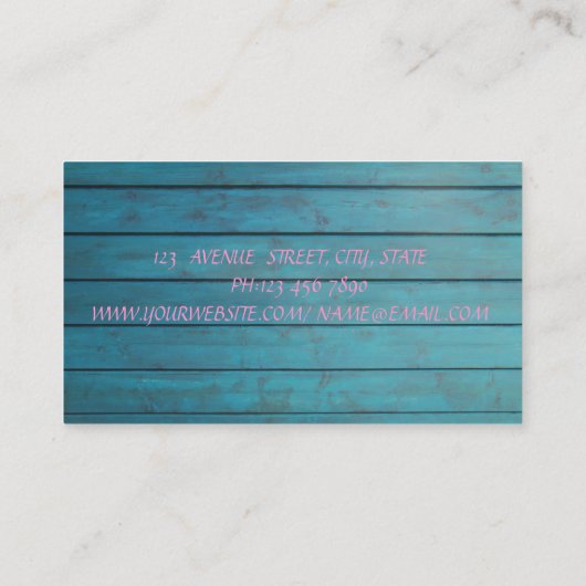 プロフェッショナルエレガント木材のテクスチャ、花 名刺 (裏面)