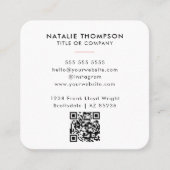 プロフェッショナルエレガント水彩ワイルドフラワーQRコード スクエア名刺 (正面)