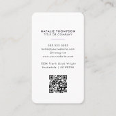 プロフェッショナルエレガント水彩ワイルドフラワーQRコード 名刺 (正面)