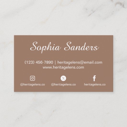 プロフェッショナルエレガント温自然度Taupeホワイトクリーン 名刺 (正面)