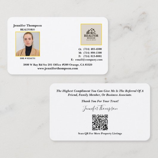 プロフェッショナルエレガント用不動産仲介業者名刺 名刺 (正面/裏面)