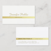 プロフェッショナルエレガント白モダン金ゴールドプレーン 名刺 (正面/裏面)