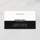 プロフェッショナルエレガント白黒シンプル平野 名刺 (裏面)