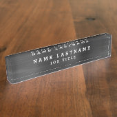 プロフェッショナルエレガント白黒デスク デスクネームプレート (側面)
