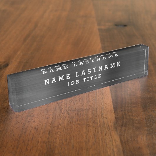 プロフェッショナルエレガント白黒デスク デスクネームプレート (側面)