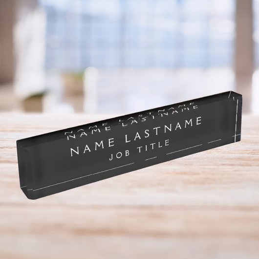 プロフェッショナルエレガント白黒デスク デスクネームプレート