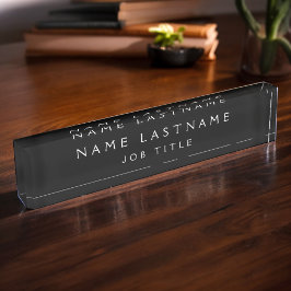 プロフェッショナルエレガント白黒デスク デスクネームプレート