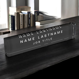 プロフェッショナルエレガント白黒デスク デスクネームプレート