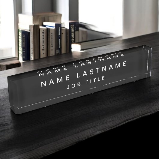 プロフェッショナルエレガント白黒デスク デスクネームプレート
