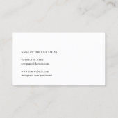 プロフェッショナルエレガント白黒美容師 名刺 (裏面)