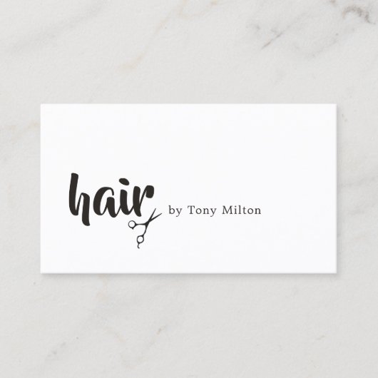 プロフェッショナルエレガント白黒美容師 名刺 (正面)