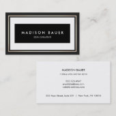 プロフェッショナルエレガント白黒金ゴールド縁ど 名刺 (正面/裏面)