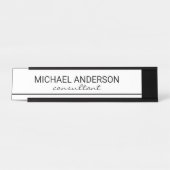 プロフェッショナルエレガント白黒 デスクネームプレート (正面)