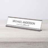 プロフェッショナルエレガント白黒 デスクネームプレート (正面)