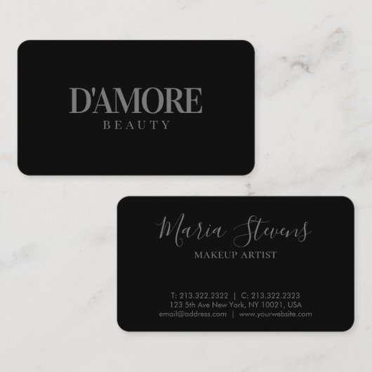 プロフェッショナルエレガント白黒 名刺 (正面/裏面)