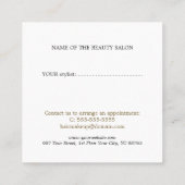 プロフェッショナルエレガント美しいサロンクーポン 割引カード (裏面)