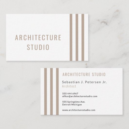 プロフェッショナルエレガント設計者モダン 名刺 (正面/裏面)