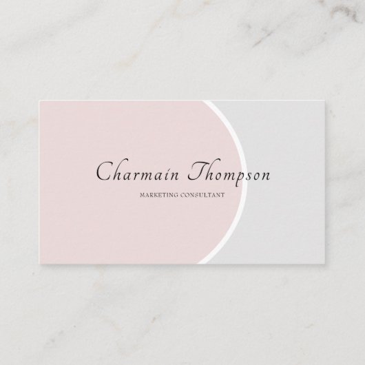 プロフェッショナルエレガント赤面ピンクグレーQRコード 名刺 (裏面)