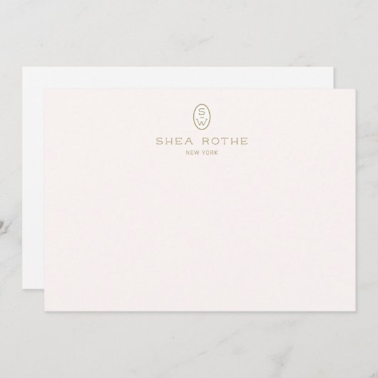 プロフェッショナルエレガント赤面ピンクパターンモノグラム サンキューカード (正面/裏面)