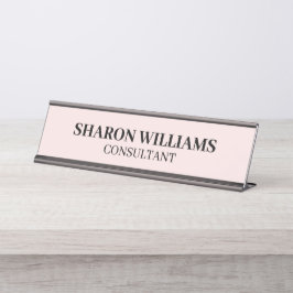 プロフェッショナルエレガント赤面ピンクミニマリストデスク デスクネームプレート