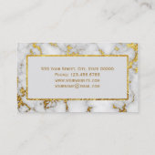 プロフェッショナルエレガント金ゴールドとホワイトマーブル 名刺 (裏面)