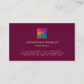 プロフェッショナルエレガント金ゴールドカラー文字ラグジュアリ 名刺 (裏面)