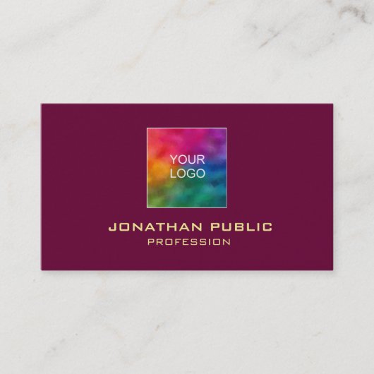 プロフェッショナルエレガント金ゴールドカラー文字ラグジュアリ 名刺 (正面)