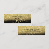 プロフェッショナルエレガント金ゴールドグラデーショングリッター、大理石 スキニー名刺 (正面/裏面)