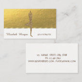 プロフェッショナルエレガント金ゴールドグリッターヨガガガール 名刺 (正面/裏面)