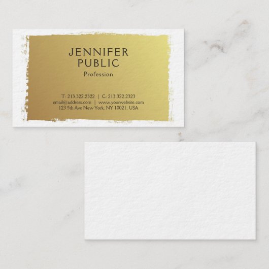 プロフェッショナルエレガント金ゴールドデザインエリートラグジュアリー 名刺 (正面/裏面)